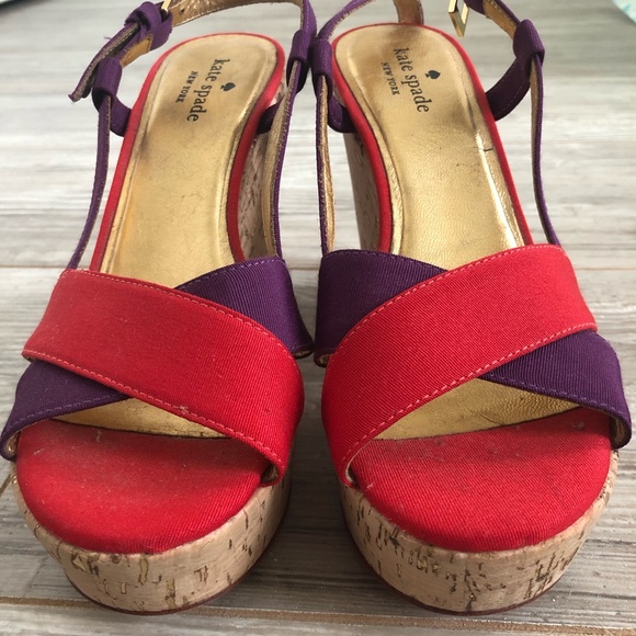 Kate Spade Penny Cork Wedge Sandals Shoes - Picture 4 of 8